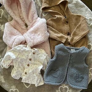 Old Navy Kids' Cozy Jacket Set - Pink, Tan, Gray, White